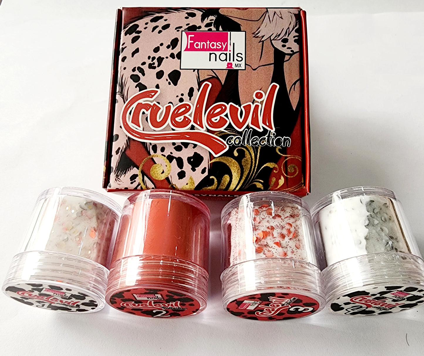 Coleccion Acrílicos Cruelevil 4 pz Fantasy Nails