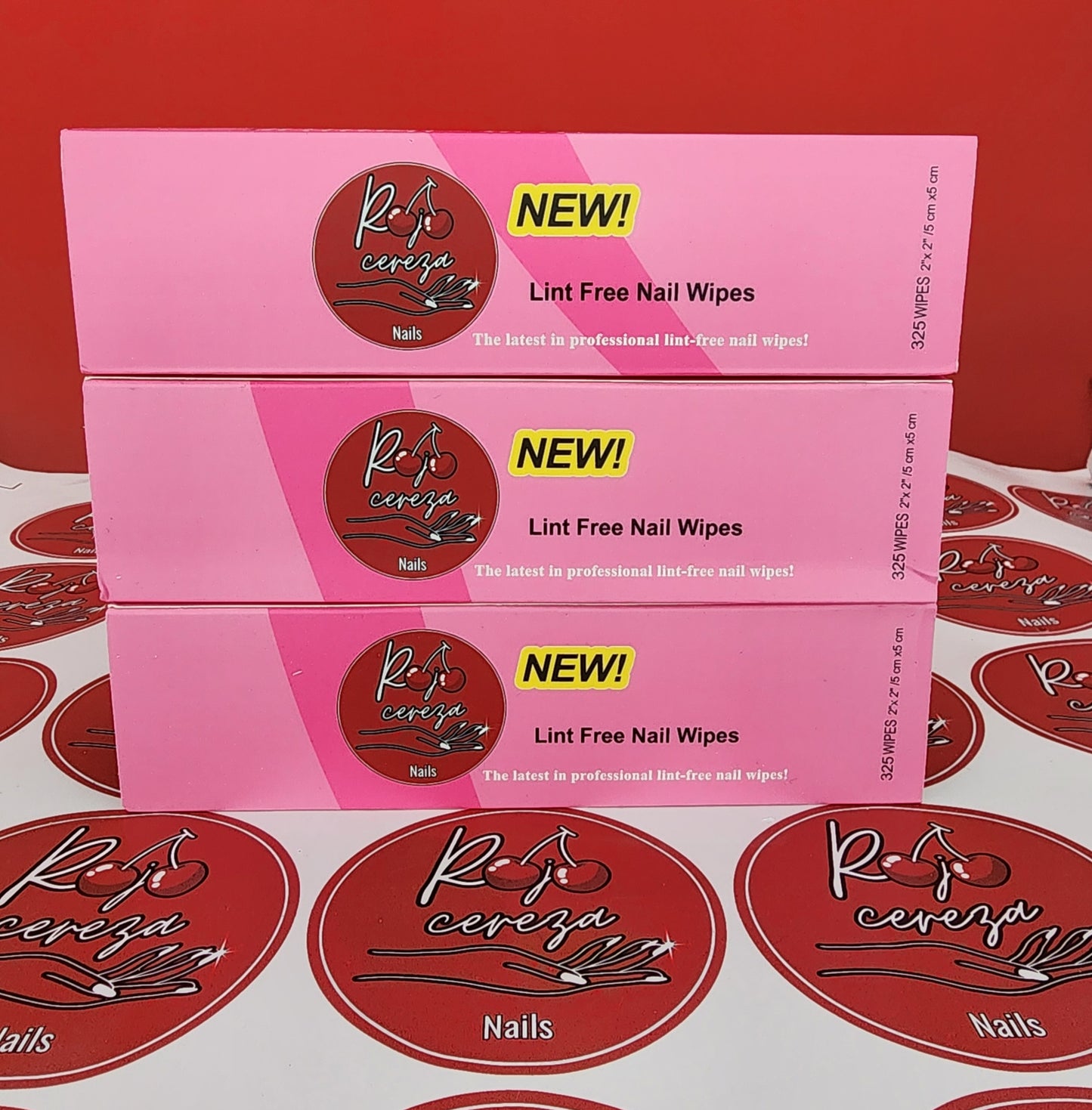 Nail wipes Libres de pelusa Rojo Cereza 🍒