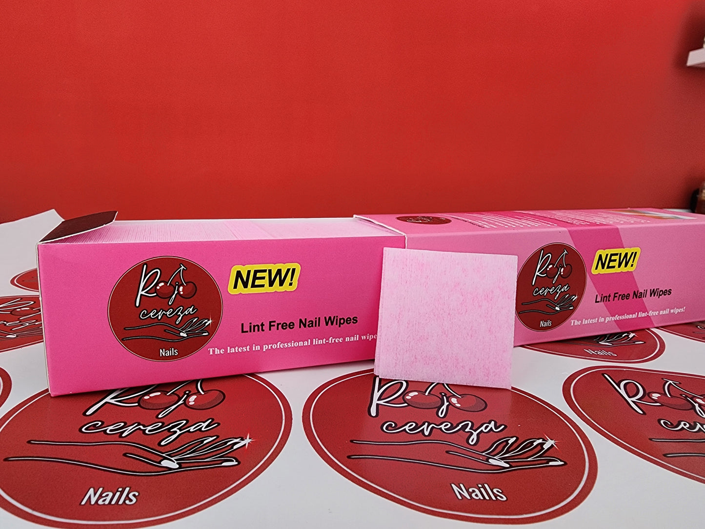 Nail wipes Libres de pelusa Rojo Cereza 🍒