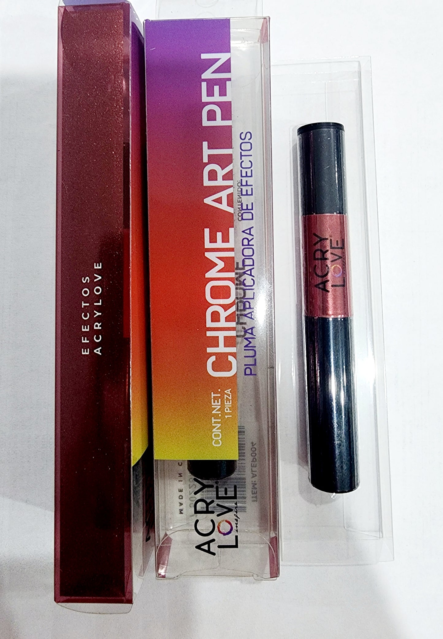 Chrome Art Pen Espejo Rojo Acry Love