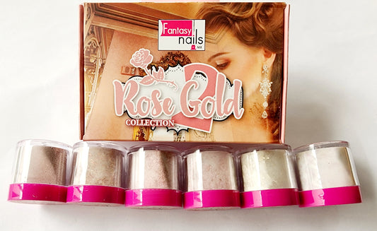 Coleccion Rose Gold 2 Fantasy Nails 6 pz.