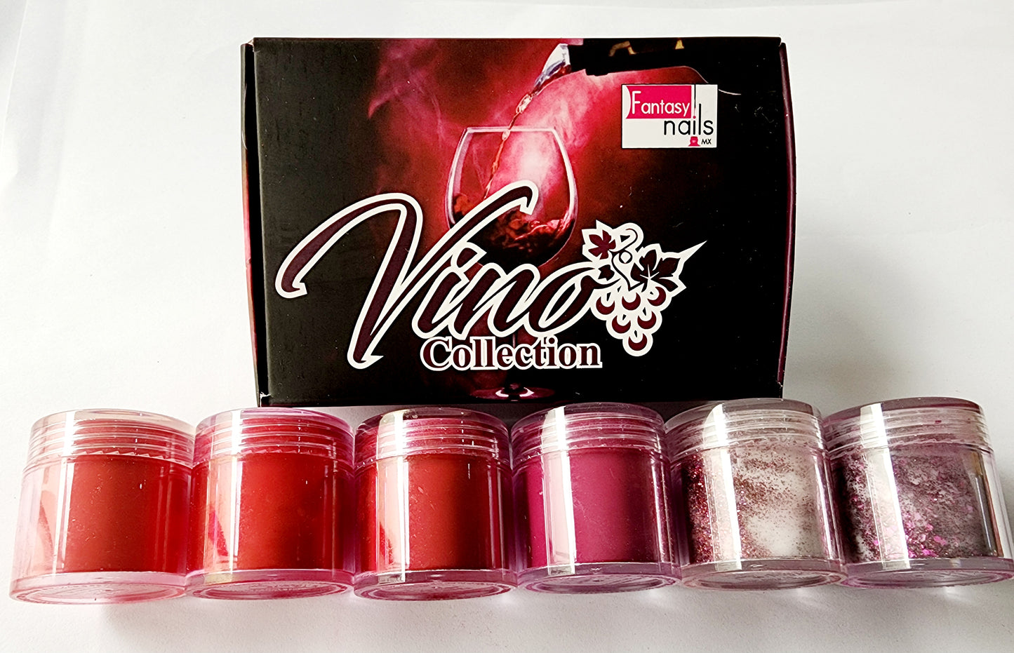 Coleccion Vino acrílicos Fantasy Nails 6 pz