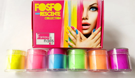 Coleccion Fosforescente Fantasy Nails 6 pz.