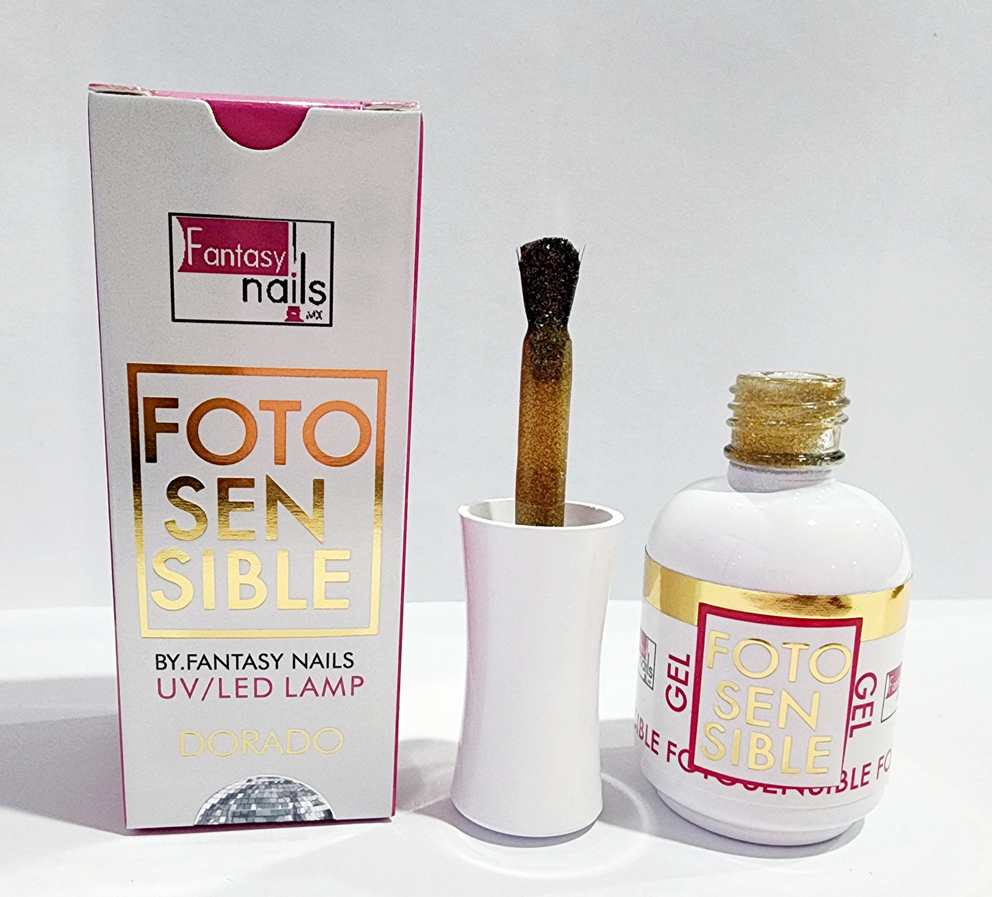 Gel Foto sensible Dorado con. Net. 15 ml. Fantasy Nails