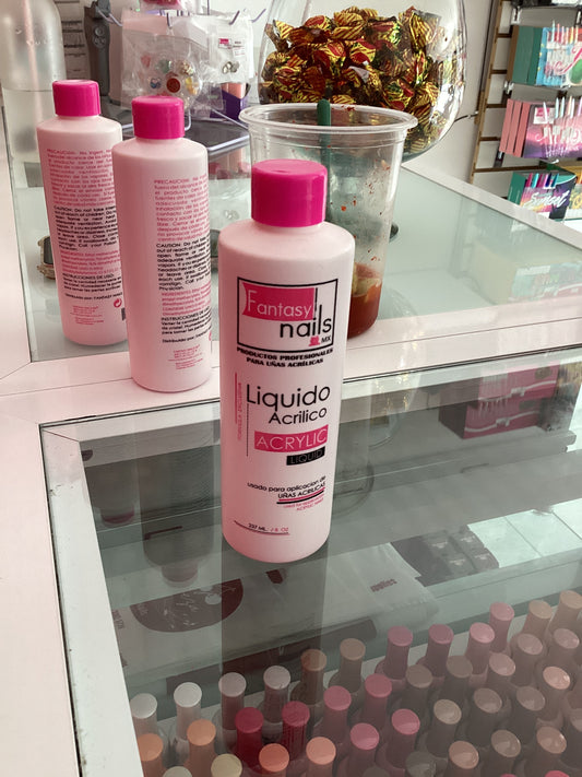 Liquido Acrilico 8 oz. Tapa rosa Fantasy Nails