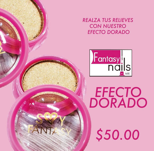 Mirrior Golg Efecto dorado Fantasy Nails