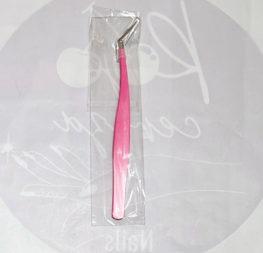 Pinza para pestañas rosa y beige
